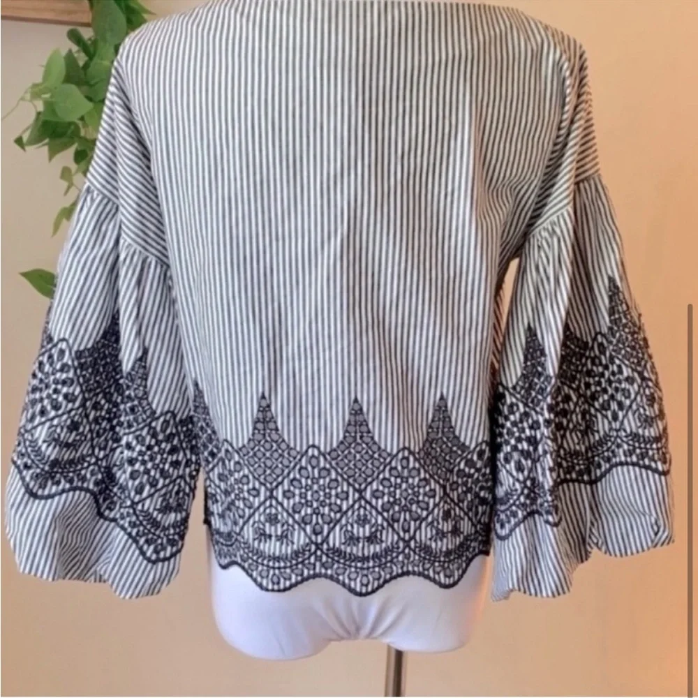 BCBGMaxAzria embroidered striped